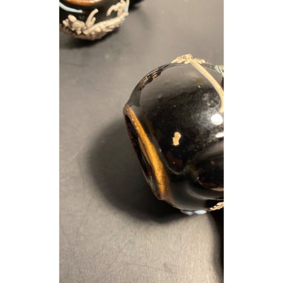 Vintage Dragonware Salt Pepper Teapot Set Moriage Black Japanese Tea Garden - Picture 6 of 7